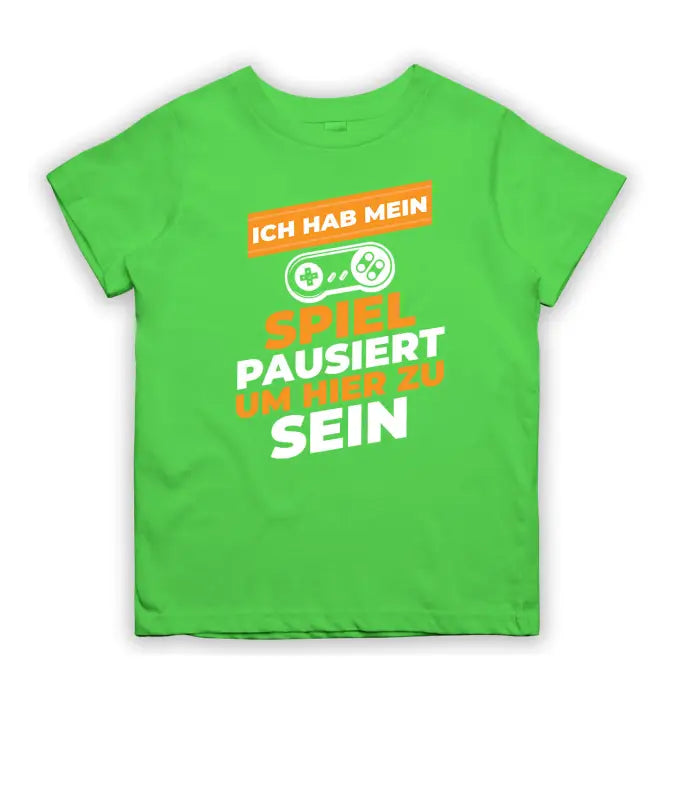 
                      
                        Ich hab mein Spiel pausiert um hier zu sein T - Shirt Kinder - 104 - 110 / Lime
                      
                    