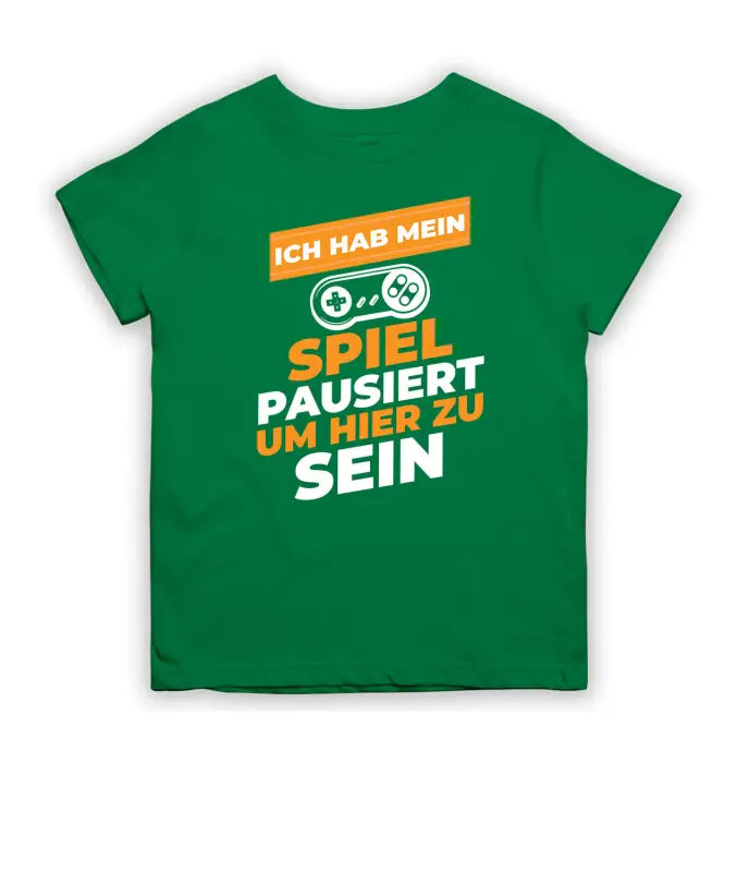 
                      
                        Ich hab mein Spiel pausiert um hier zu sein T - Shirt Kinder - 104 - 110 / Grün
                      
                    