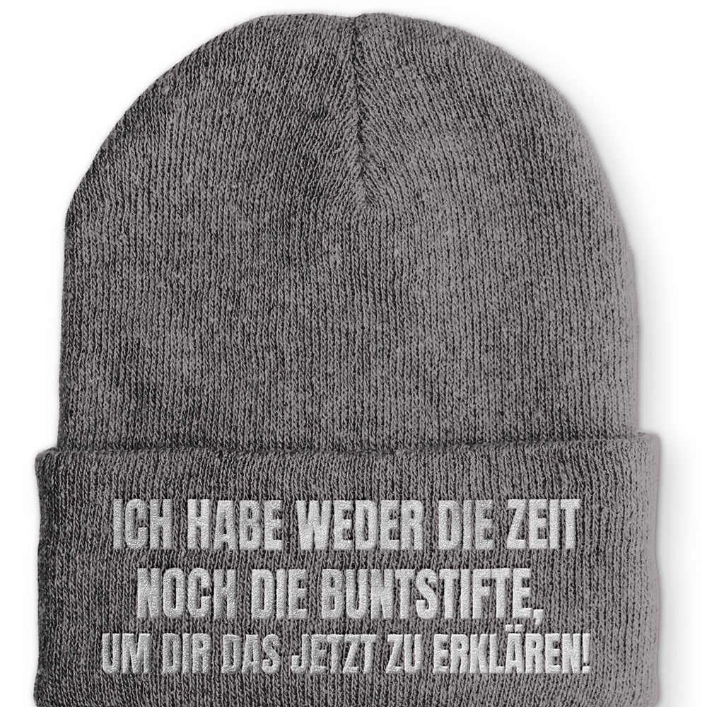 
                  
                    Ich habe weder die Zeit noch die Buntstifte Beanie Mütze mit Spruch - Grey - Mütze
                  
                