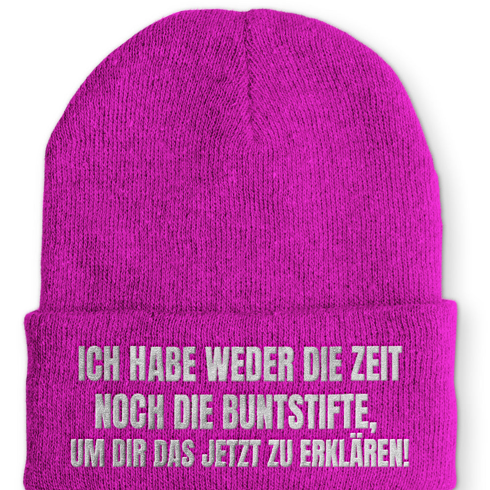 
                  
                    Ich habe weder die Zeit noch die Buntstifte Beanie Mütze mit Spruch - Pink - Mütze
                  
                