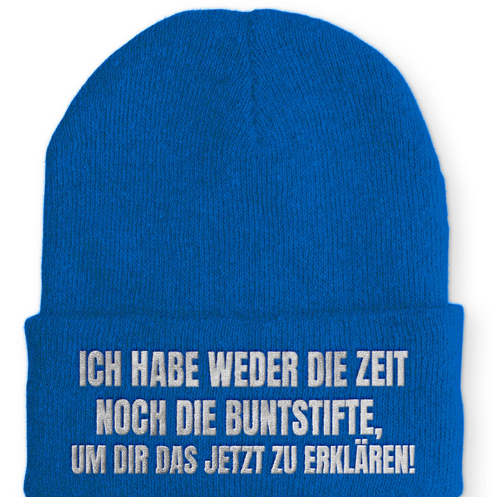 
                  
                    Ich habe weder die Zeit noch die Buntstifte Beanie Mütze mit Spruch - Royal - Mütze
                  
                