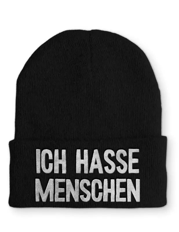 
                      
                        Ich Hasse Menschen Statement Beanie Mütze mit Spruch - Black
                      
                    