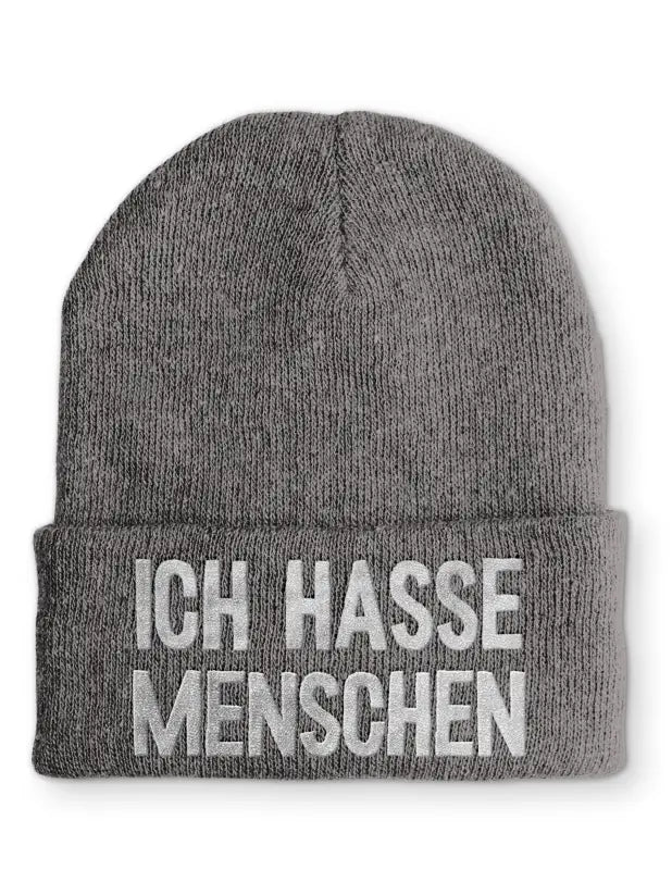 
                      
                        Ich Hasse Menschen Statement Beanie Mütze mit Spruch - Grey
                      
                    