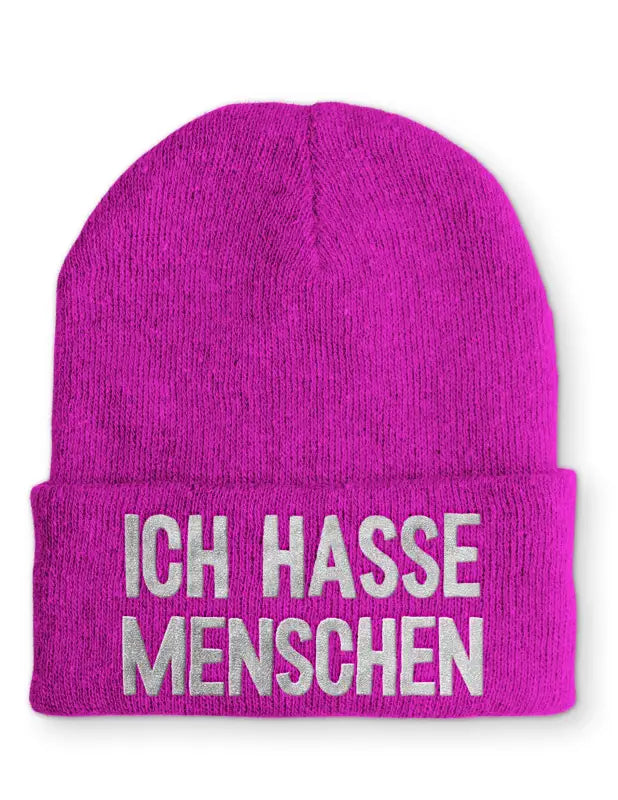 
                      
                        Ich Hasse Menschen Statement Beanie Mütze mit Spruch - Pink
                      
                    