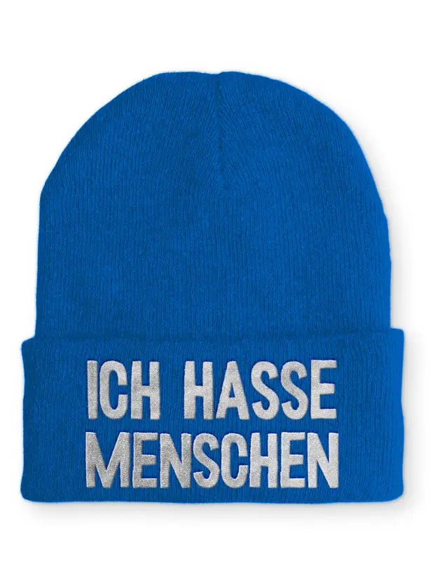 
                      
                        Ich Hasse Menschen Statement Beanie Mütze mit Spruch - Royal
                      
                    