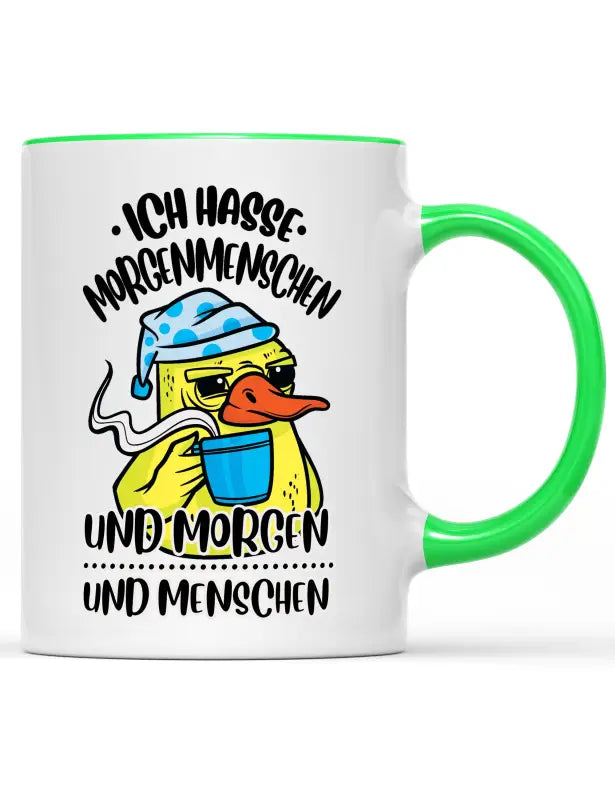 
                      
                        Ich hasse Morgenmenschen und Morgen Menschen Tasse - Hellgrün
                      
                    