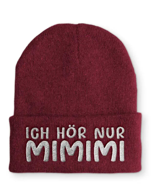 
                      
                        Ich hör nur MIMIMI Beanie Wintermütze Mütze mit Spruch - Bordeaux
                      
                    