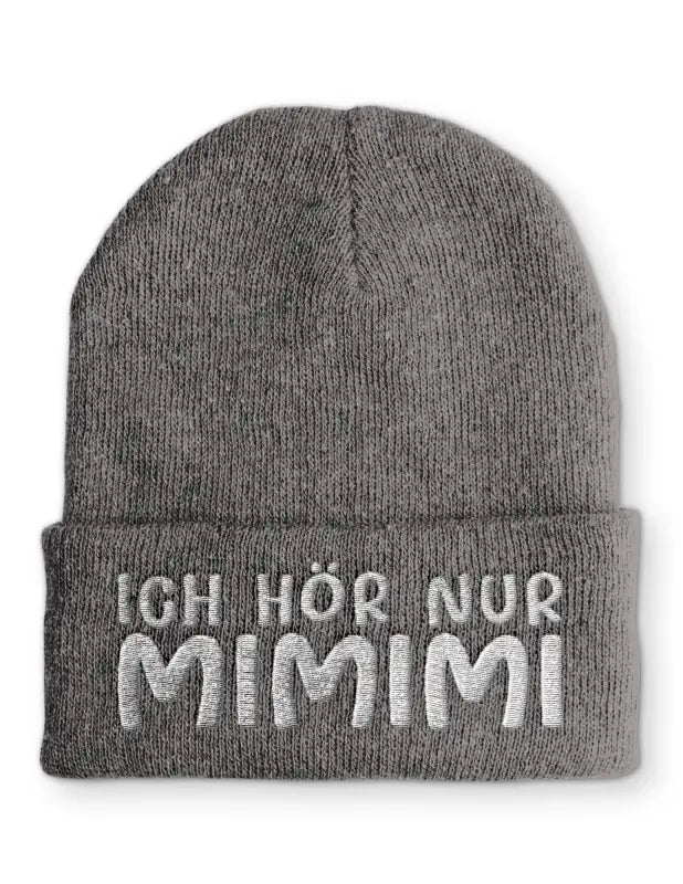 
                      
                        Ich hör nur MIMIMI Beanie Wintermütze Mütze mit Spruch - Grey
                      
                    