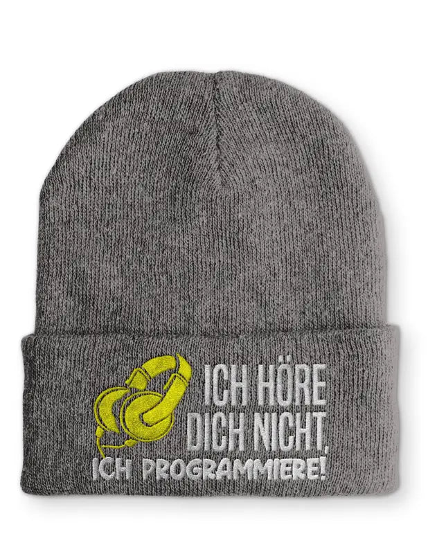 
                      
                        Ich höre dich nicht Programmiere! Statement Beanie Mütze mit Spruch - Grey
                      
                    