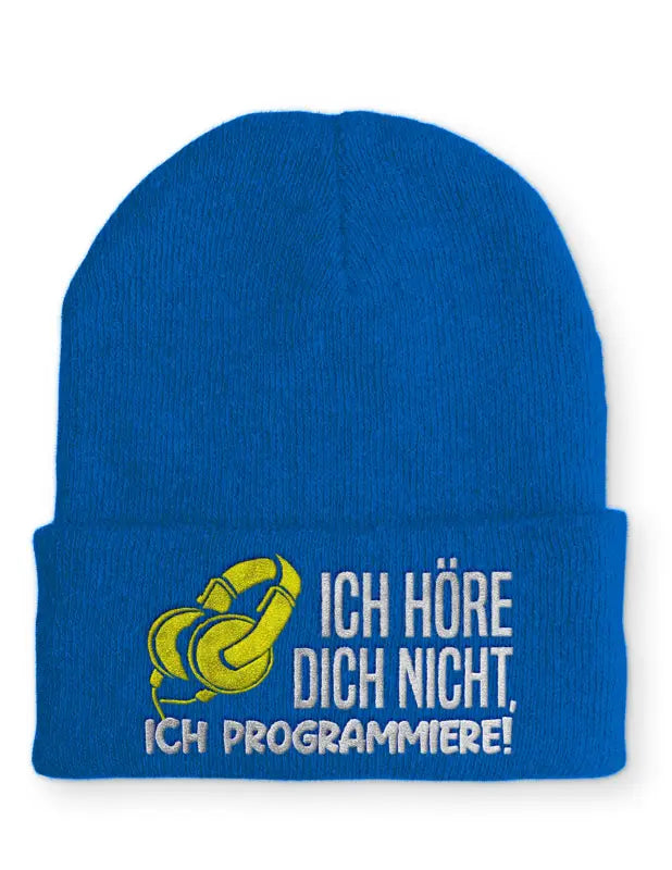 
                      
                        Ich höre dich nicht Programmiere! Statement Beanie Mütze mit Spruch - Royal
                      
                    