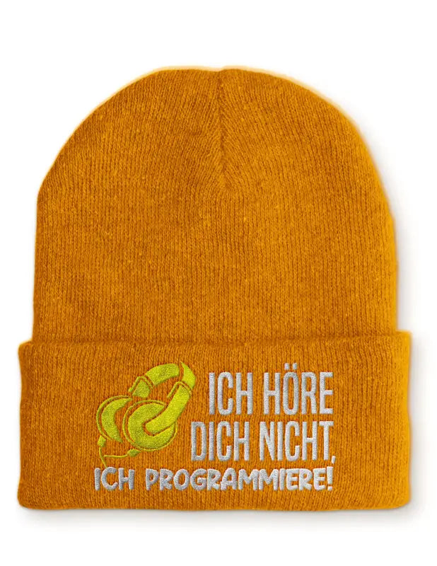 
                      
                        Ich höre dich nicht Programmiere! Statement Beanie Mütze mit Spruch - Mustard
                      
                    