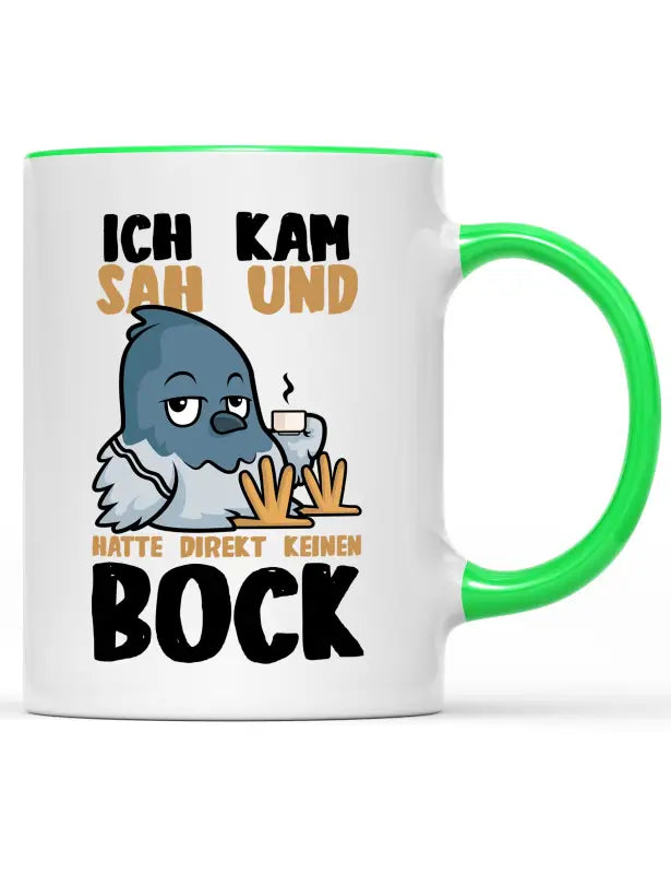 
                      
                        Ich kam sah und hatte direkt keinen Bock Tasse Vogeltasse - Hellgrün
                      
                    