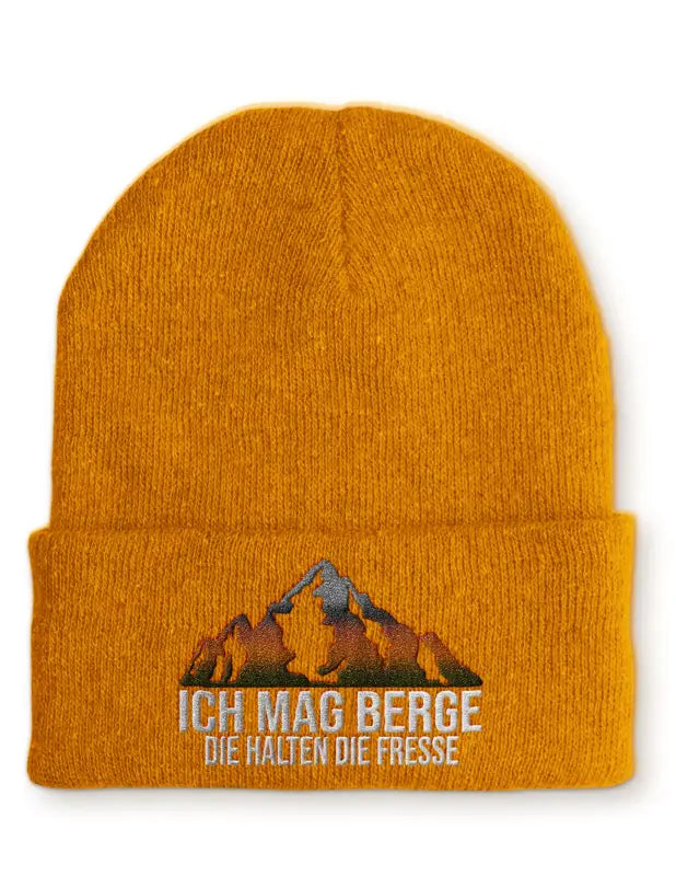 
                      
                        Ich mag Berge die halten Fresse Statement Beanie Mütze mit Spruch - Mustard
                      
                    