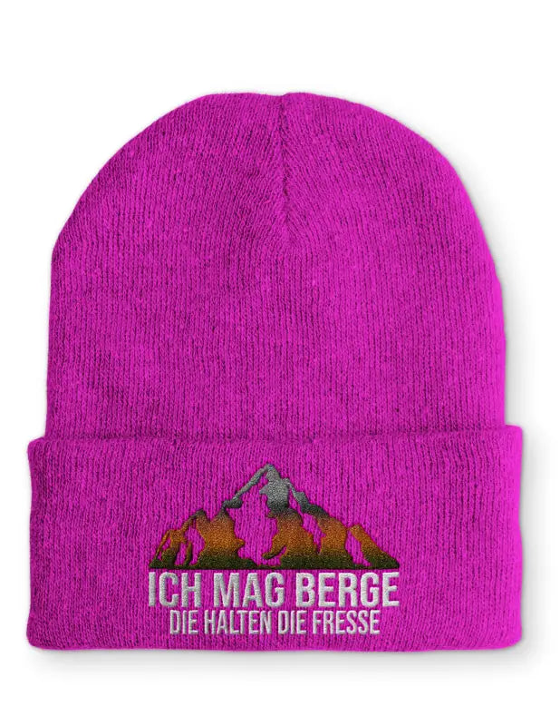 
                      
                        Ich mag Berge die halten Fresse Statement Beanie Mütze mit Spruch - Pink
                      
                    