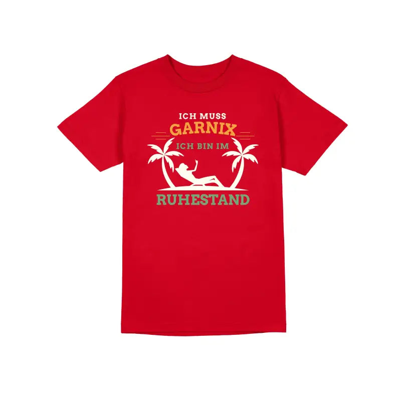 
                      
                        Ich muss garnix bin im Ruhestand Herren T - Shirt - S / Rot
                      
                    