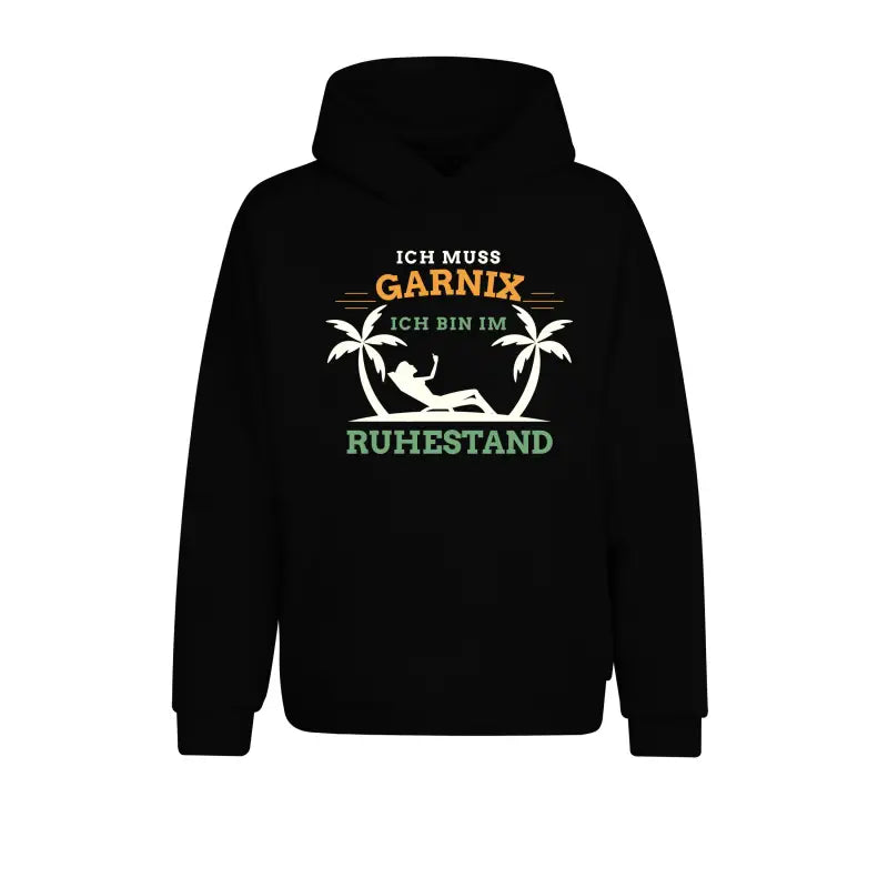 
                      
                        Ich muss garnix bin im Ruhestand Hoodie Unisex - XS / Schwarz
                      
                    