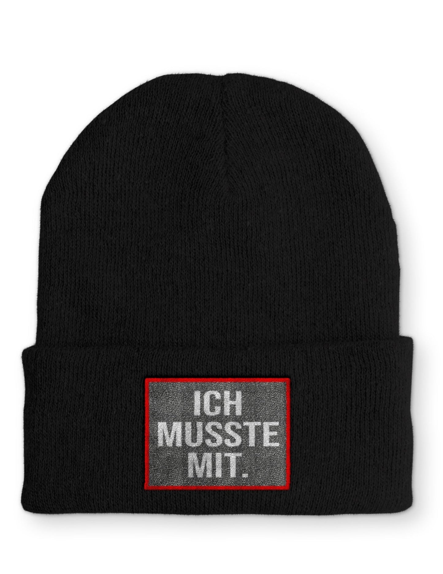 Ich musste mit. Beanie Mütze mit Spruch - tshirtladen - Mütze