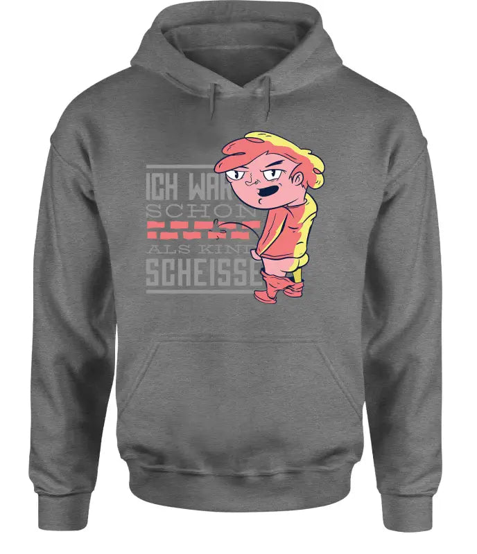 
                      
                        Ich war schon als Kind scheisse! Hoodie Unisex - XS / Grau
                      
                    