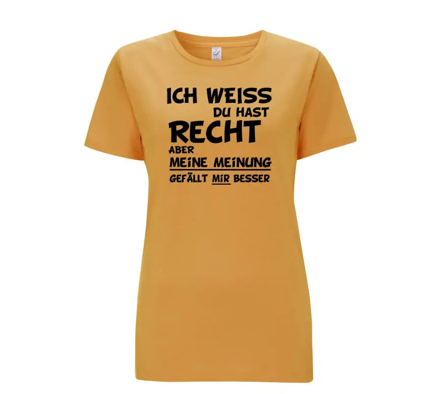 
                      
                        Ich weiss du hast recht aber meine Meinung gefällt mir besser Damen T - Shirt - S / Mango
                      
                    