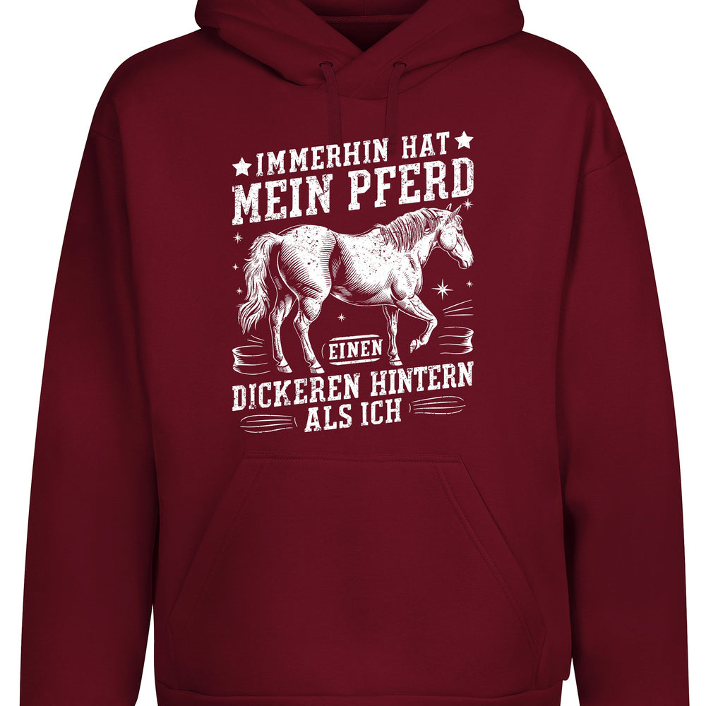 
                      
                        Immerhin hat mein Pferd einen dickeren Hintern als ich Hoodie Kapuzenpullover Unisex - tshirtladen
                      
                    