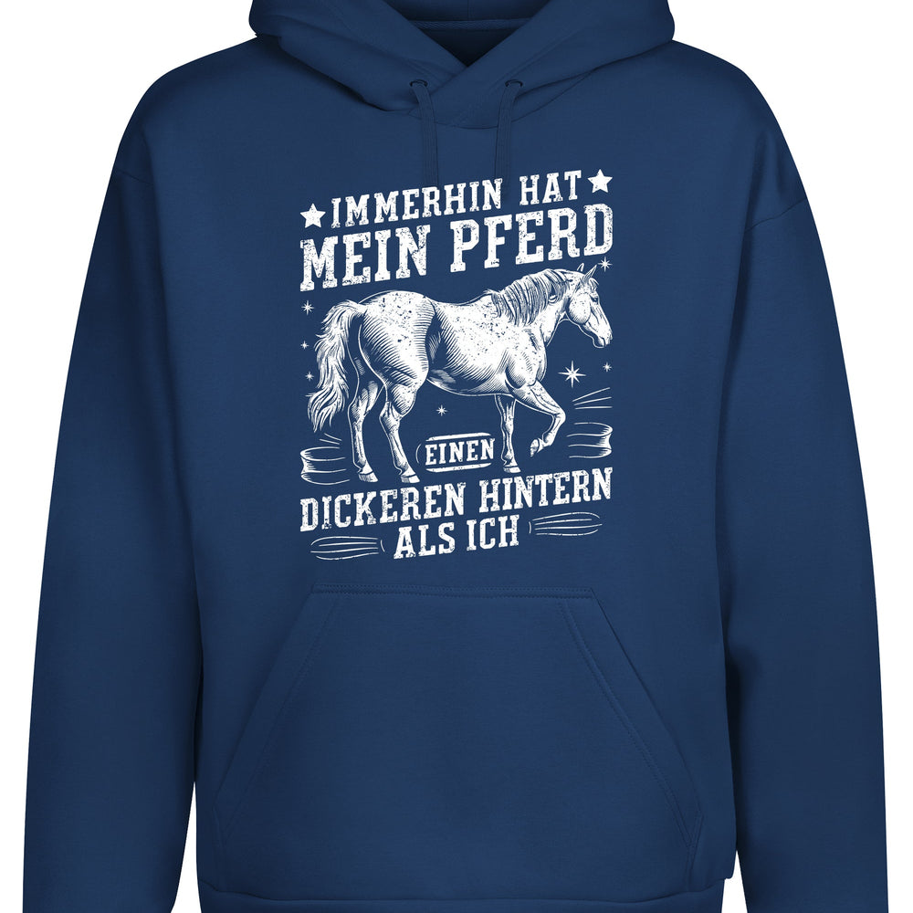 
                      
                        Immerhin hat mein Pferd einen dickeren Hintern als ich Hoodie Kapuzenpullover Unisex - tshirtladen
                      
                    