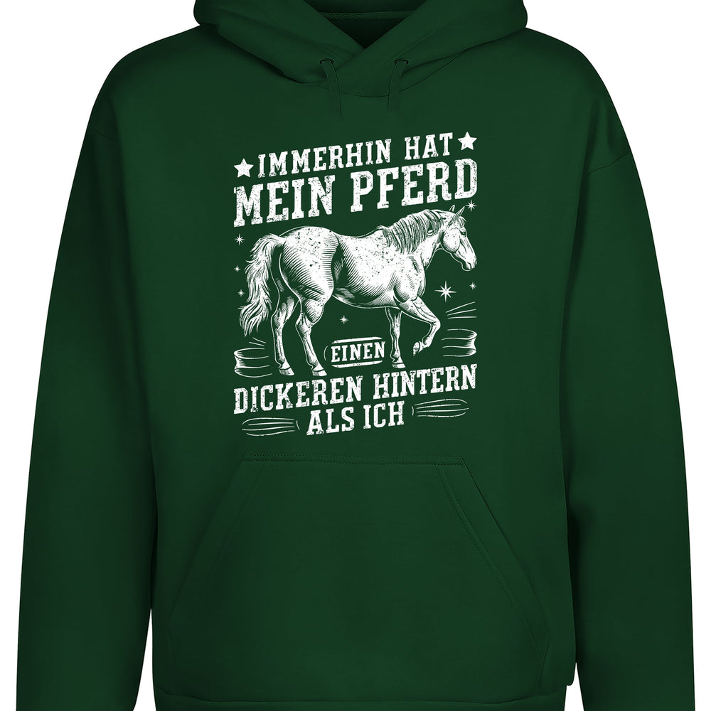 
                      
                        Immerhin hat mein Pferd einen dickeren Hintern als ich Hoodie Kapuzenpullover Unisex - tshirtladen
                      
                    