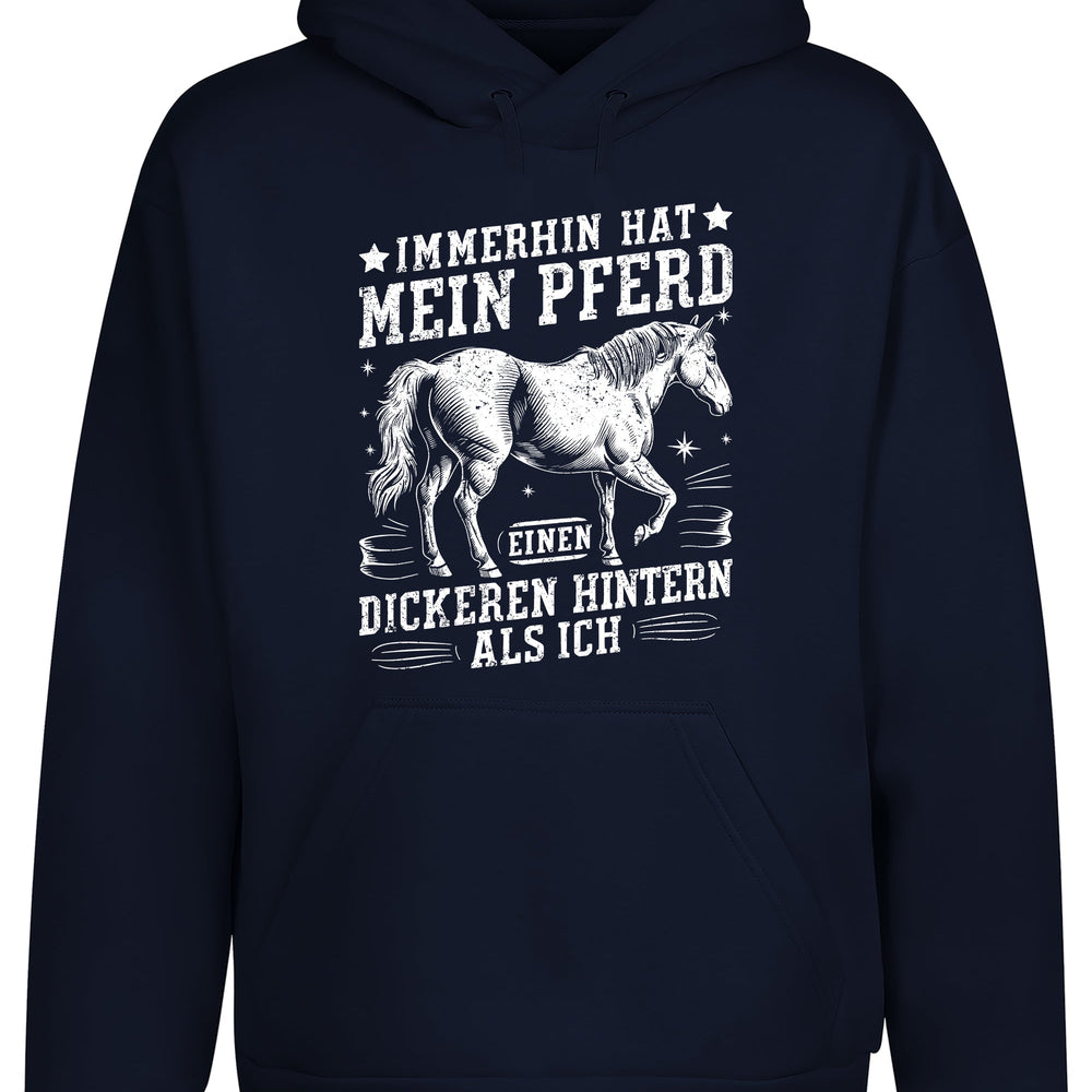 
                      
                        Immerhin hat mein Pferd einen dickeren Hintern als ich Hoodie Kapuzenpullover Unisex - tshirtladen
                      
                    