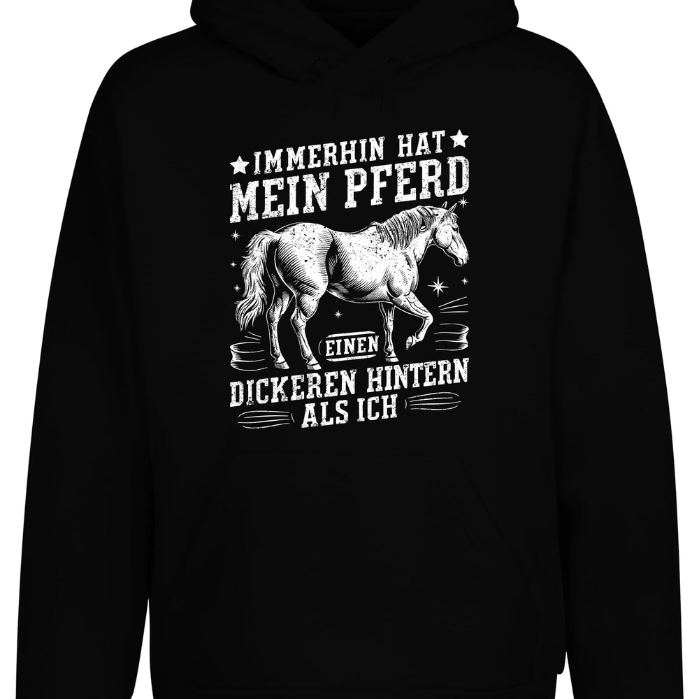 
                      
                        Immerhin hat mein Pferd einen dickeren Hintern als ich Hoodie Kapuzenpullover Unisex - tshirtladen
                      
                    