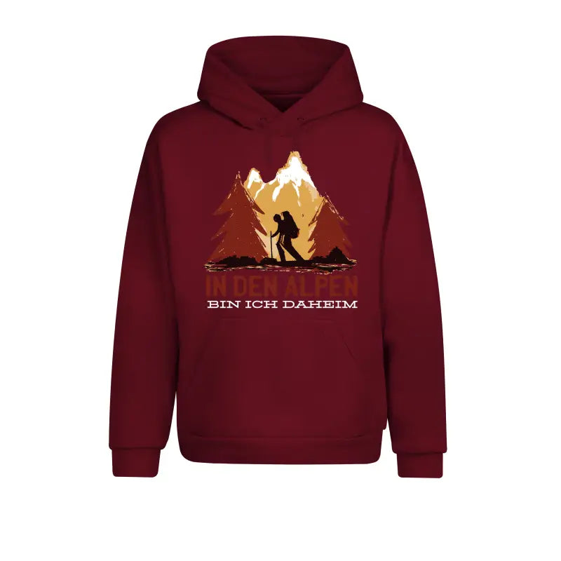 
                      
                        In den Alpen bin ich daheim Outdoor & Wandern Hoodie Unisex - XS / Burgundy
                      
                    