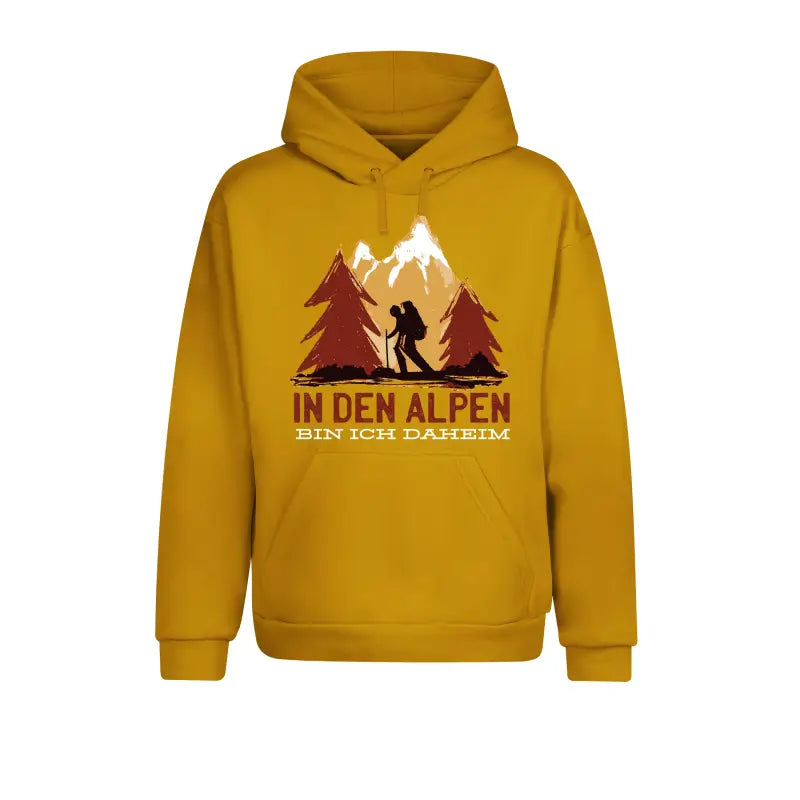 In den Alpen bin ich daheim Outdoor & Wandern Hoodie Unisex - XS / Mustard