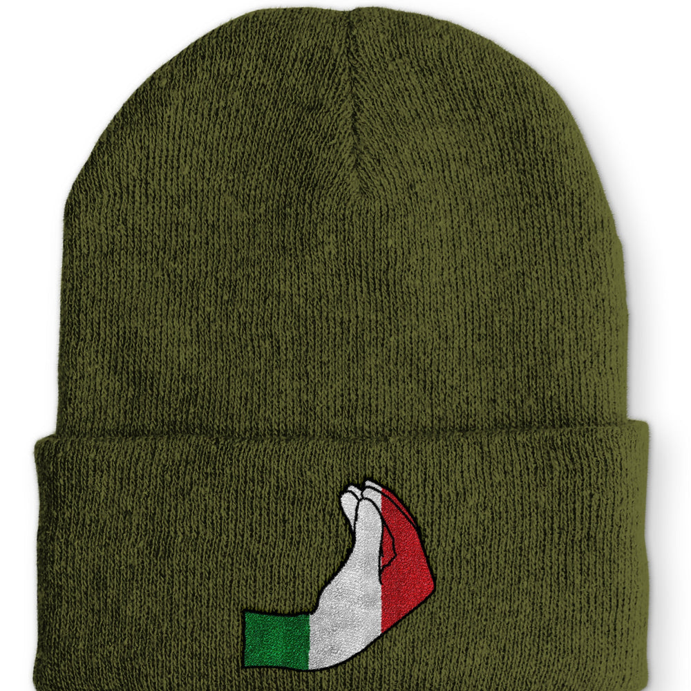 
                  
                    italienische Handzeichen Statement Beanie Mütze mit Spruch - Olive - Mütze
                  
                