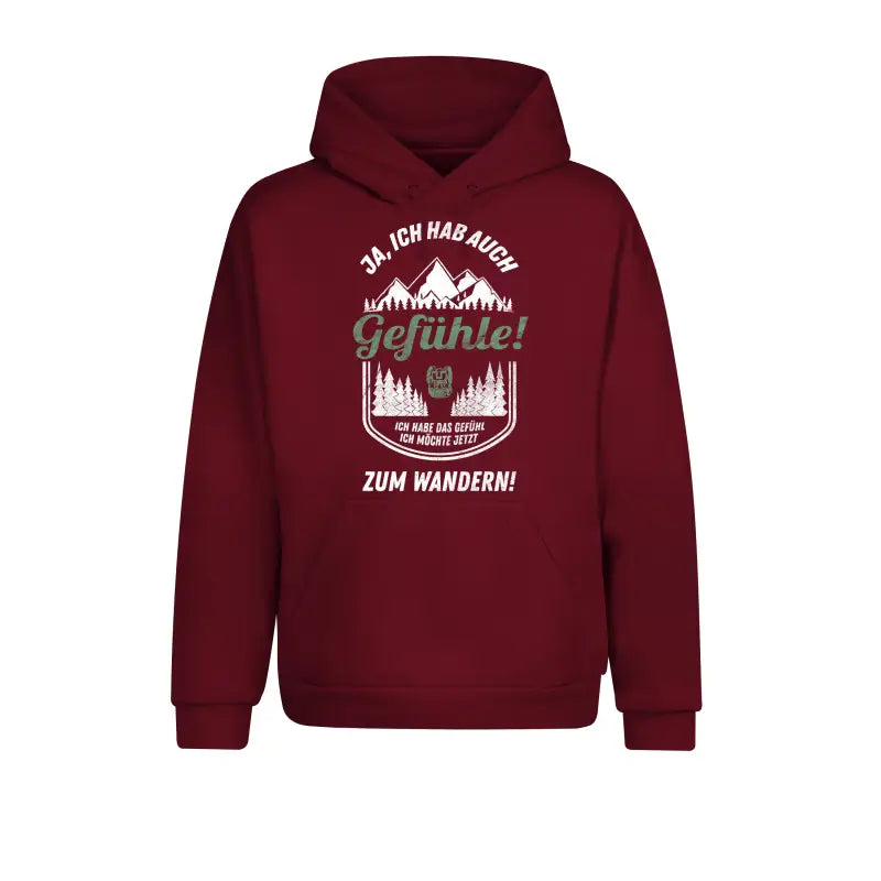 
                      
                        Ja ich hab auch Gefühle... habe das Gefühl möchte jetzt zum Wandern & Outdoor Hoodie Unisex - XS / Burgundy
                      
                    