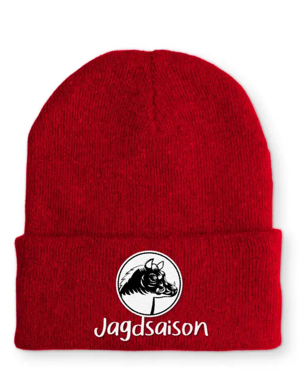 
                      
                        Jagdsaison Beanie Wintermütze Mütze mit Spruch - Rot
                      
                    