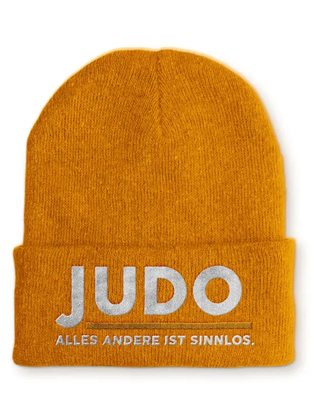 
                  
                    Judo Alles andere ist sinnlos. Statement Beanie Mütze mit Spruch - Mustard
                  
                