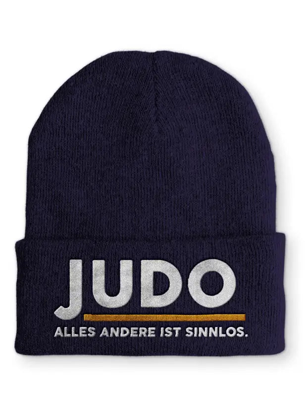 
                  
                    Judo Alles andere ist sinnlos. Statement Beanie Mütze mit Spruch - Navy
                  
                