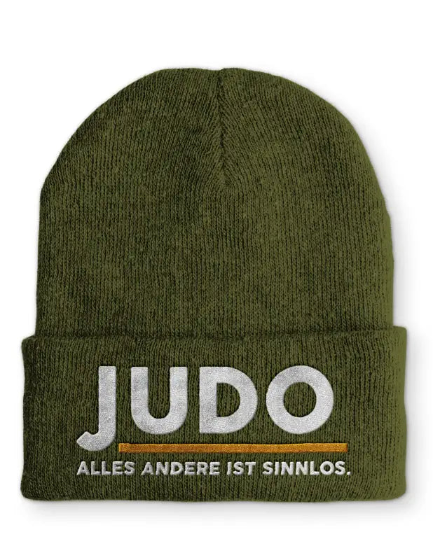 
                  
                    Judo Alles andere ist sinnlos. Statement Beanie Mütze mit Spruch - Olive
                  
                