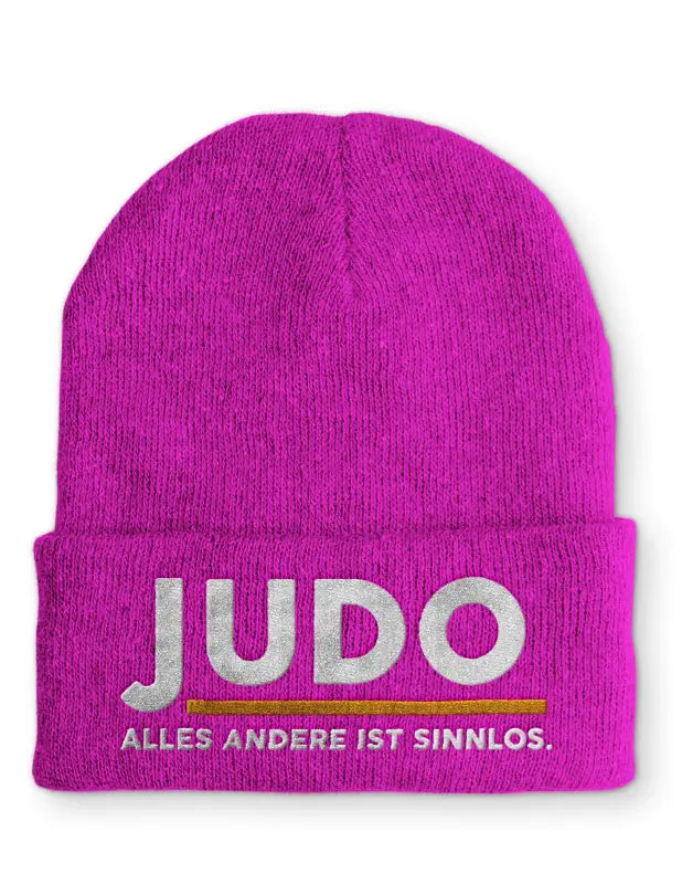 
                  
                    Judo Alles andere ist sinnlos. Statement Beanie Mütze mit Spruch - Pink
                  
                