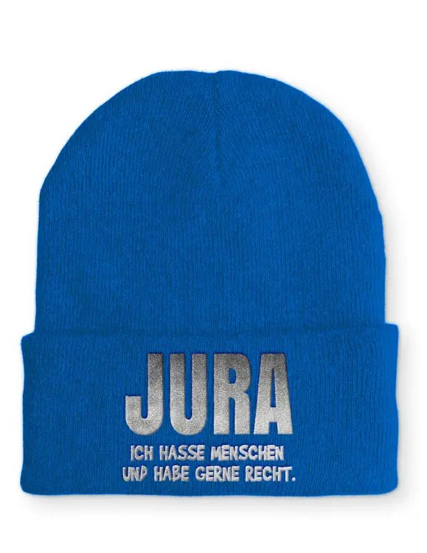 Jura Ich hasse Menschen und habe gerne Recht. Statement Beanie Mütze mit Spruch - tshirtladen - Mütze
