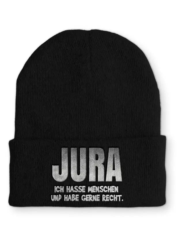 Jura Ich hasse Menschen und habe gerne Recht. Statement Beanie Mütze mit Spruch - tshirtladen - Mütze