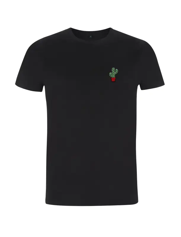 Kaktus Unisex Herren T - Shirt - Schwarz / S