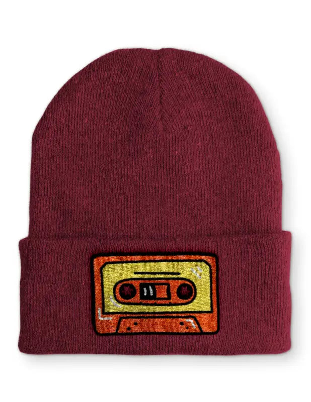 Kassette Wintermütze Spruchmütze Beanie perfekt für die kalte Jahreszeit - Bordeaux