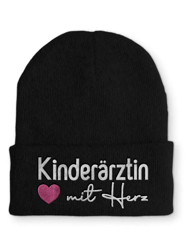 
                      
                        Kinderärztin mit Herz Statement Beanie Mütze Spruch - Black
                      
                    