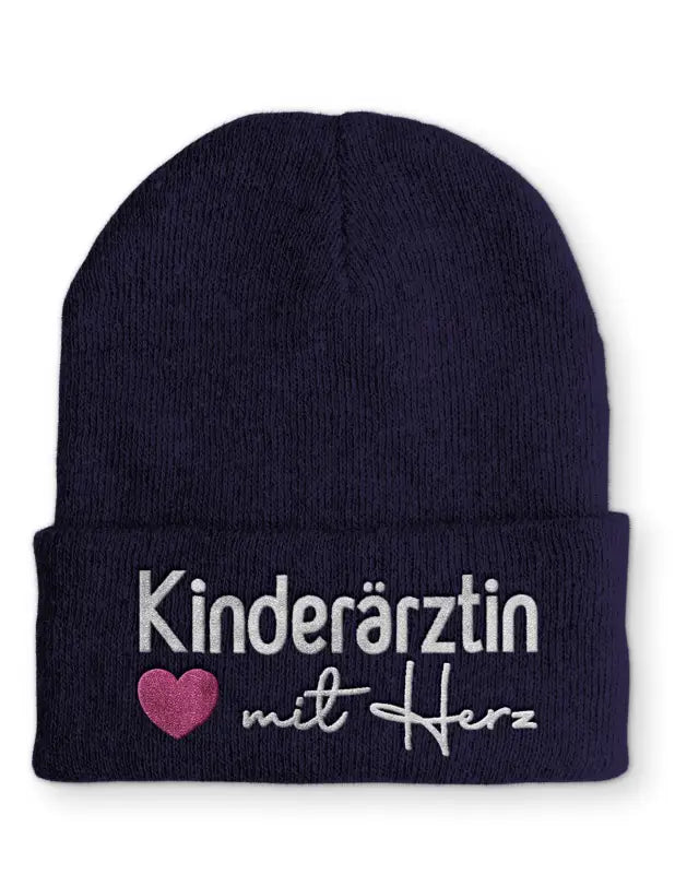 
                      
                        Kinderärztin mit Herz Statement Beanie Mütze Spruch - Navy
                      
                    