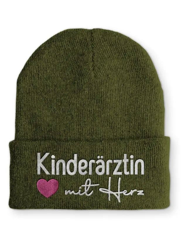 
                      
                        Kinderärztin mit Herz Statement Beanie Mütze Spruch - Olive
                      
                    