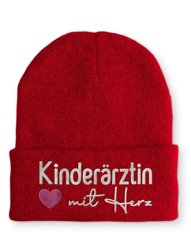 
                      
                        Kinderärztin mit Herz Statement Beanie Mütze Spruch - Rot
                      
                    