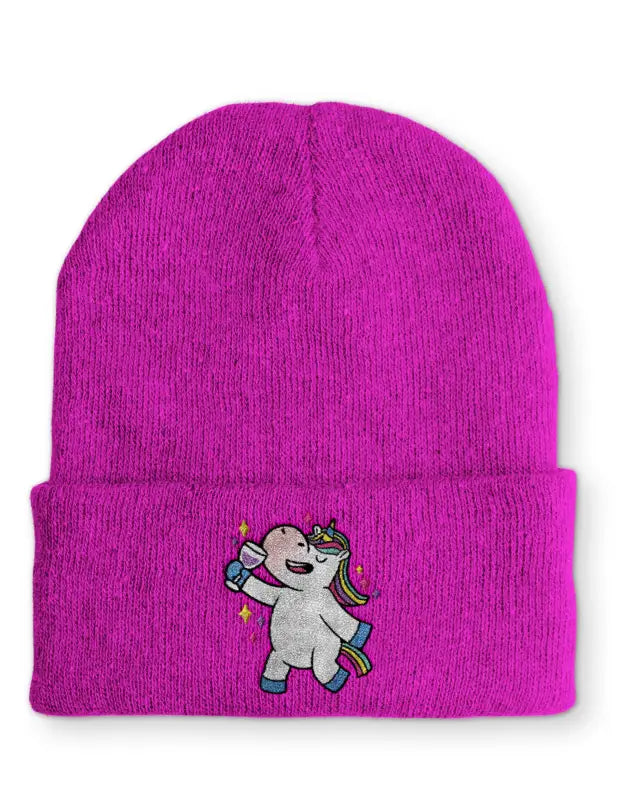 Kopie von Einhorn Poop Statement Beanie Mütze mit Spruch - Pink