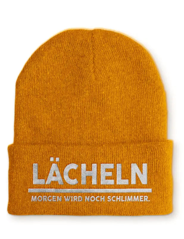 
                  
                    Lächeln Morgen wird noch schlimmer Statement Beanie Mütze mit Spruch - Mustard
                  
                