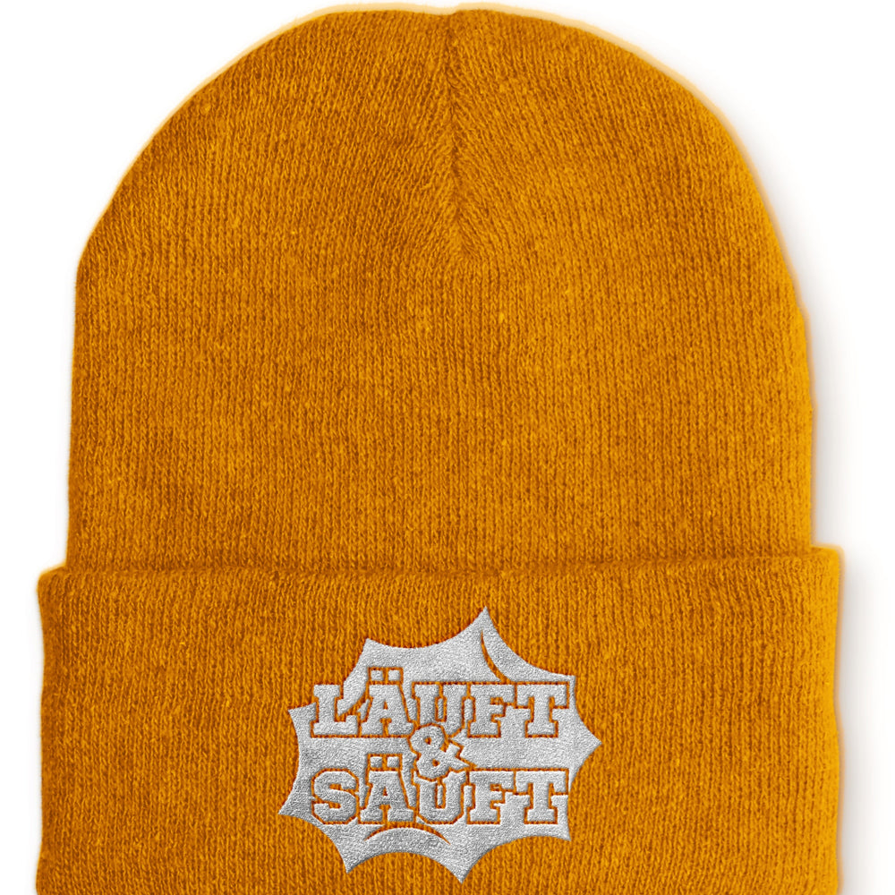 
                  
                    Läuft und Säuft Statement Beanie Mütze mit Spruch - Mustard - Mütze
                  
                