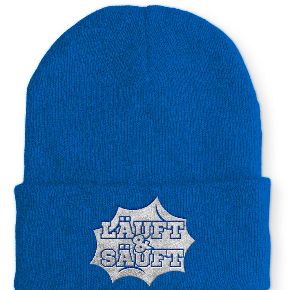 
                  
                    Läuft und Säuft Statement Beanie Mütze mit Spruch - Royal - Mütze
                  
                