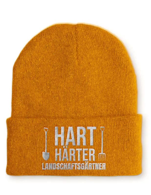 
                      
                        Landschaftsgärtner Statement Beanie Mütze mit Spruch - Mustard
                      
                    